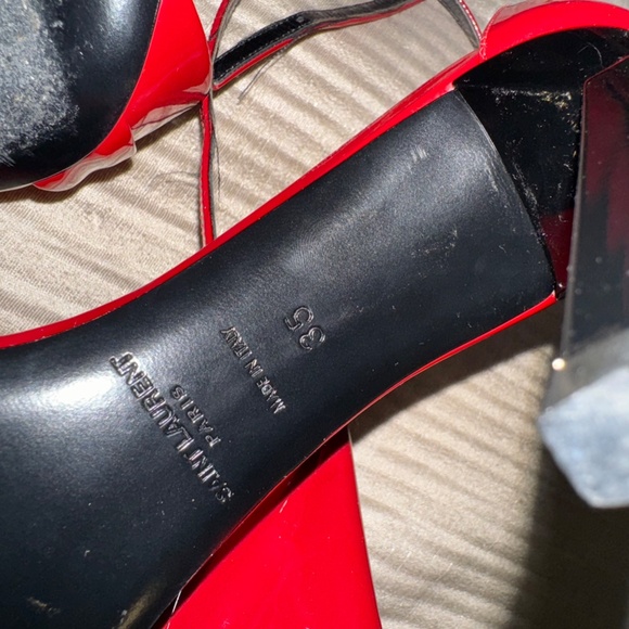 Saint Laurent Freja Patent Sandal with Large Bow (Red) - Picture 5 of 5